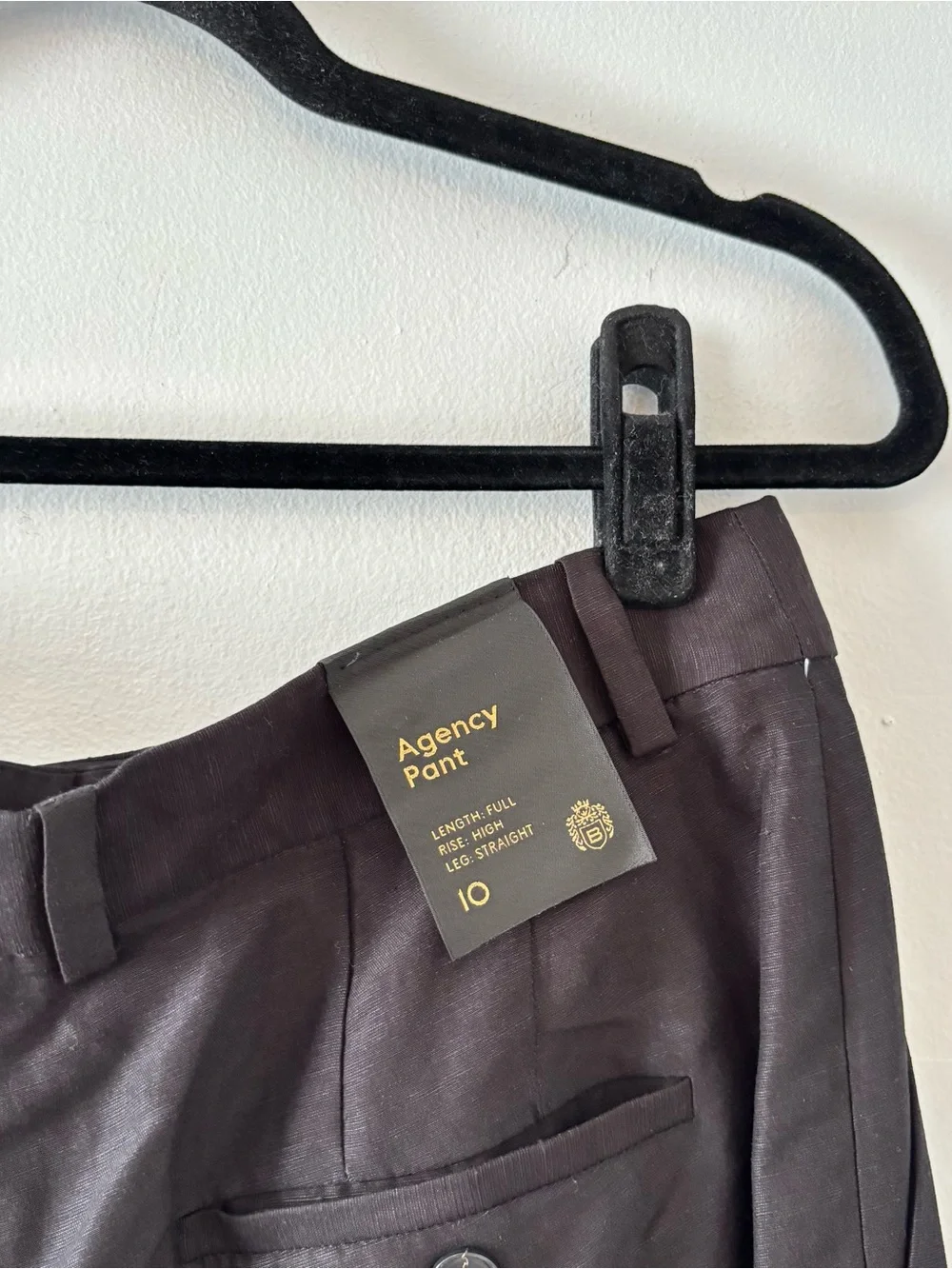 Babaton NWT Agency Linen Pant Black High-Rise Tailored Trousers Luxe Aritzia
